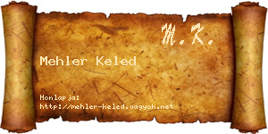 Mehler Keled névjegykártya